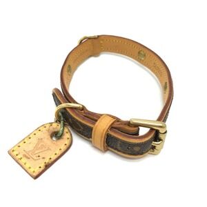 LOUIS VUITTON M58071 Monogram Collier Baxter MM Dog/Pet Collar, Canvas, Unise...